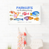 O-Fish-alリールおもしろい魚釣り誕生日へようこそ 横断幕 (インサイチュ)