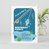 O-Fish-al魚釣りをテーマにした誕生日招待状 招待状 (スタンド正面)