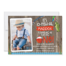 O-fish-al Photo1st Birthday招待状for Boy