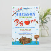 O-fish-all Big ONE birthday invitation Boy招待状 招待状 (スタンド正面)