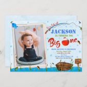 O-fish-all Big ONE birthday invitation Boy photo 招待状 (正面/裏面)