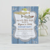 O-FISH-ALLYの魚釣りの誕生日のパーティの招待状 招待状 (スタンド正面)