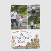 O-Fish-Allyザ最高のパパ |写真魚釣りタオル ゴルフタオル (正面)