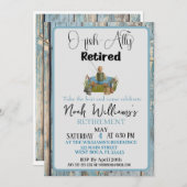 O-Fish-ally釣り人の退職した退職 招待状 (正面/裏面)