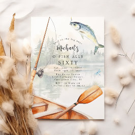 O-Fish-Ally魚釣りテーマ60th Birthday Party 招待状