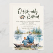 O-fish-ally魚釣り除退職した去パーティー 招待状 (正面/裏面)