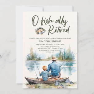 O-fish-ally魚釣り除退職した去パーティー 招待状