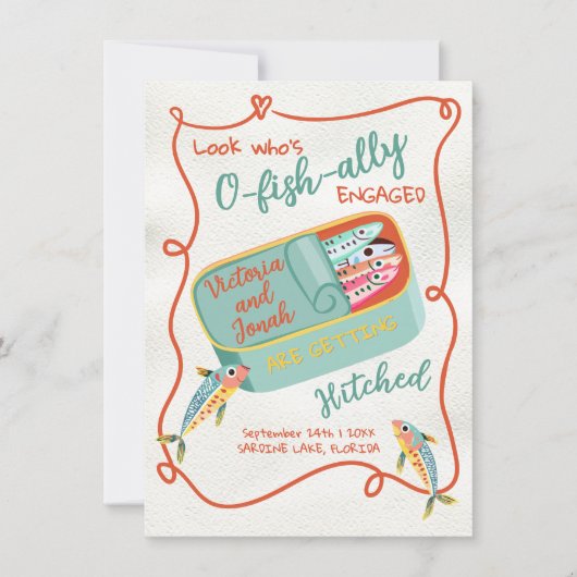O-fish-ally 婚約した Sardine日ファンキー付を保存 招待状 (正面)