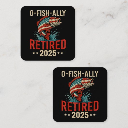 O-Fish-Ally 2025釣り人退職した退職 スクエア名刺 (正面/裏面)