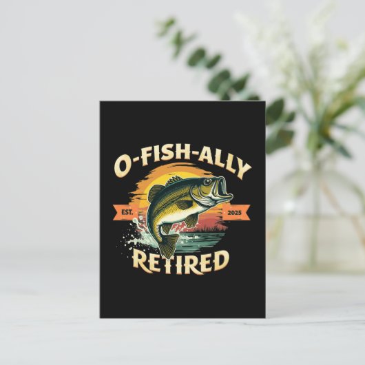 O-Fish-Ally 2025釣り人退職した魚釣り引退 シーズンポストカード (スタンド正面)