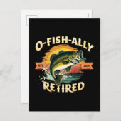 O-Fish-Ally 2025釣り人退職した魚釣り引退 シーズンポストカード (正面/裏面)
