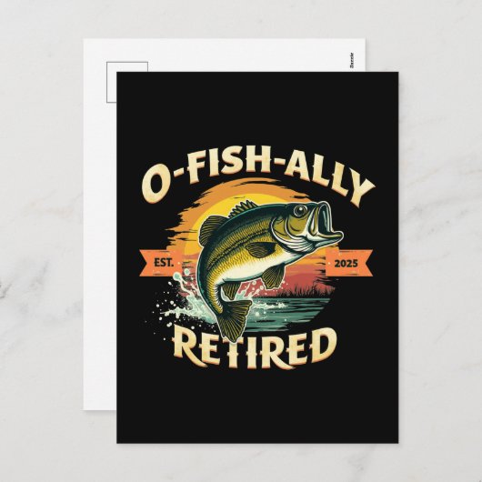 O-Fish-Ally 2025釣り人退職した魚釣り引退 シーズンポストカード (正面/裏面)