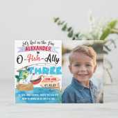 O-Fish-Ally 3魚釣り3回目の誕生日写真 招待状 (スタンド正面)