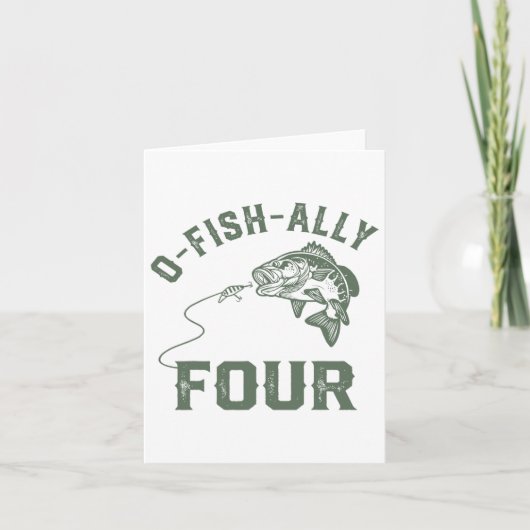 O-fish-ally 4誕生日飾り4歳の誕生日 カード (正面)