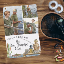 O-Fish-Ally Best Grandpa | 3 Photo Fishing Towel
