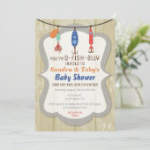 O-FISH-ALLY Fishing Baby Shower Invitation - Tan 招待状 (スタンド正面)