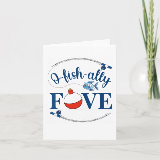 O-fish-ally Five Fishing Boy Fifth Birthday Ofisha カード (正面)