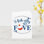 O-fish-ally Five Fishing Boy Fifth Birthday Ofisha カード (黄色い花)