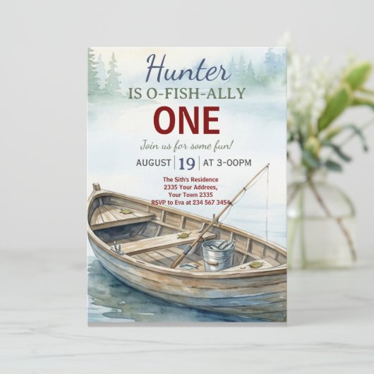 O-fish-Ally, Little Fisherman, 1st  Birthday Party 招待状 (スタンド正面)