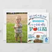 O-fish-ally, Little Fisherman 4th Birthday写真 招待状 (正面)