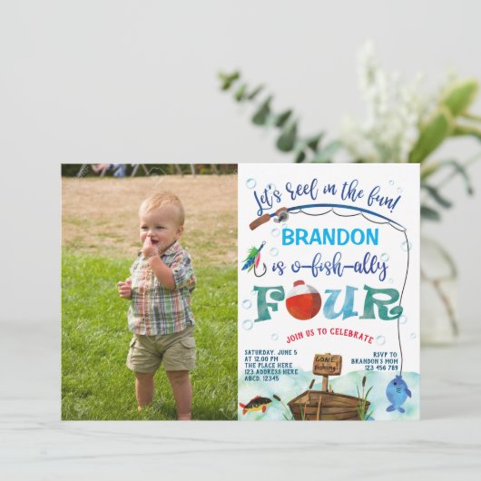 O-fish-ally, Little Fisherman 4th Birthday写真 招待状 (スタンド正面)