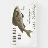 O-FISH-ALLY OLD、釣りをテーマにした誕生日パーティー 横断幕 (縦)