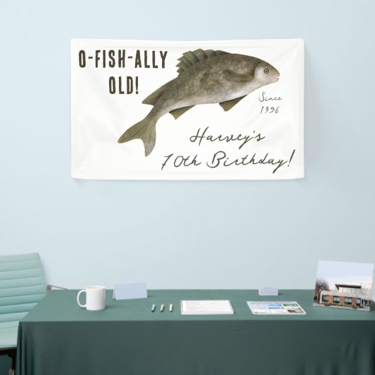 O-FISH-ALLY OLD, Fishing Themed Birthday Party 横断幕 (トレードショー)