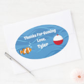 O-Fish-ally Oneパーティーありがとうステッカー 楕円形シール (封筒)