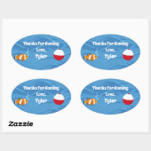 O-Fish-ally Oneパーティーありがとうステッカー 楕円形シール (シート)