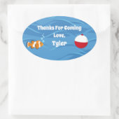 O-Fish-ally Oneパーティーありがとうステッカー 楕円形シール (バッグ)