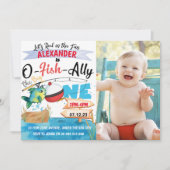 O-Fish-Ally Oneフォト誕生日魚釣り1st 招待状 (正面)