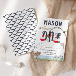 O-Fish-ally One魚釣り最初の誕生日 招待状