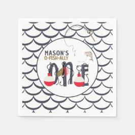 O-Fish-ally One魚釣り誕生会 スタンダードカクテルナプキン