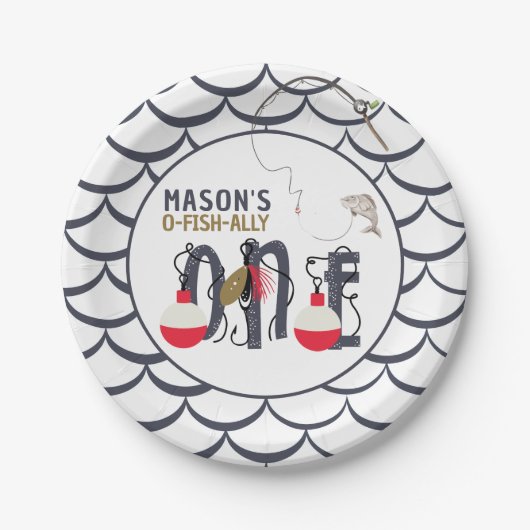 O-Fish-ally One魚釣り誕生会 ペーパープレート (正面)