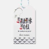 O-Fish-ally One魚釣り誕生日パーティーのお願い ギフトタグ (正面)