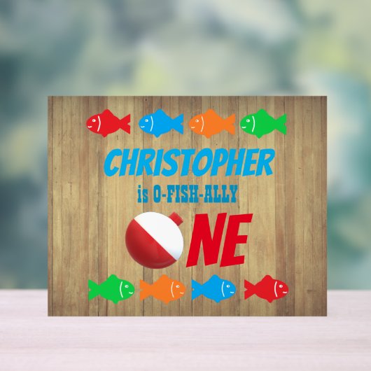 O-Fish-Ally One魚釣り1日 アクリルサイン (ニュートラル)