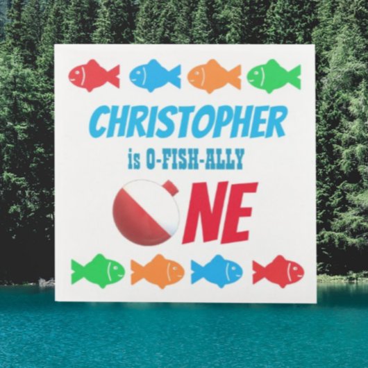 O-Fish-Ally One魚釣り1日 スタンダードカクテルナプキン