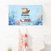 O-fish-ally One魚釣り1stバースデーバナーサイン 横断幕 (インサイチュ)