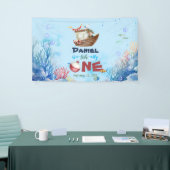 O-fish-ally One魚釣り1stバースデーバナーサイン 横断幕 (トレードショー)