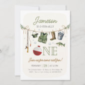 O-fish-ally One魚釣り1stバースデーフォト 招待状 (正面)