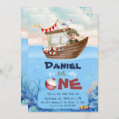 O-fish-ally One魚釣り1st誕生日招待状 招待状 (正面/裏面)