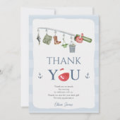 O-fish-ally one魚釣り1st boy birthday サンキューカード (正面)