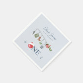 O-fish-ally one魚釣り1st boy birthday スタンダードカクテルナプキン (角)