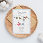 O-fish-ally one魚釣り1st boy birthday 招待状