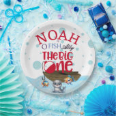 O-fish-ally One、ビッグワンのための魚釣り ペーパープレート (パーティー)