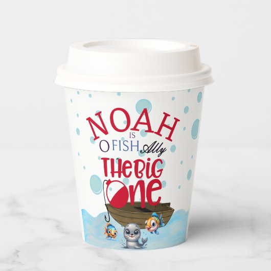 O-fish-ally One、ビッグワンのための魚釣り 紙コップ (正面)