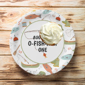 O-Fish-Ally One フィッシング 子供の1歳の誕生日 ペーパープレート