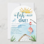 O Fish Ally One! | 初めての誕生日パーティー招待状 招待状 (正面)