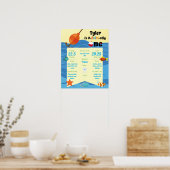 O-Fish-ally One 1 Birthday Milestoneポスター ポスター (キッチン)