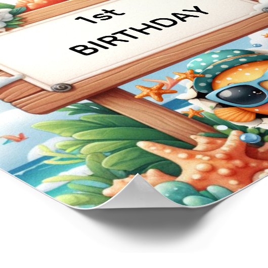 O-fish-ally One Birthday Party ポスター (角)